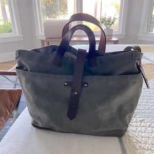 Handmade Peg and Awl Waxed Canvas Tote
